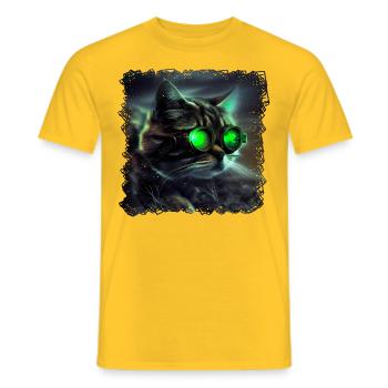 Cats have natural night vision - Men's T-Shirt - yellow - Front - AI Model Male 178 dark (178cm)