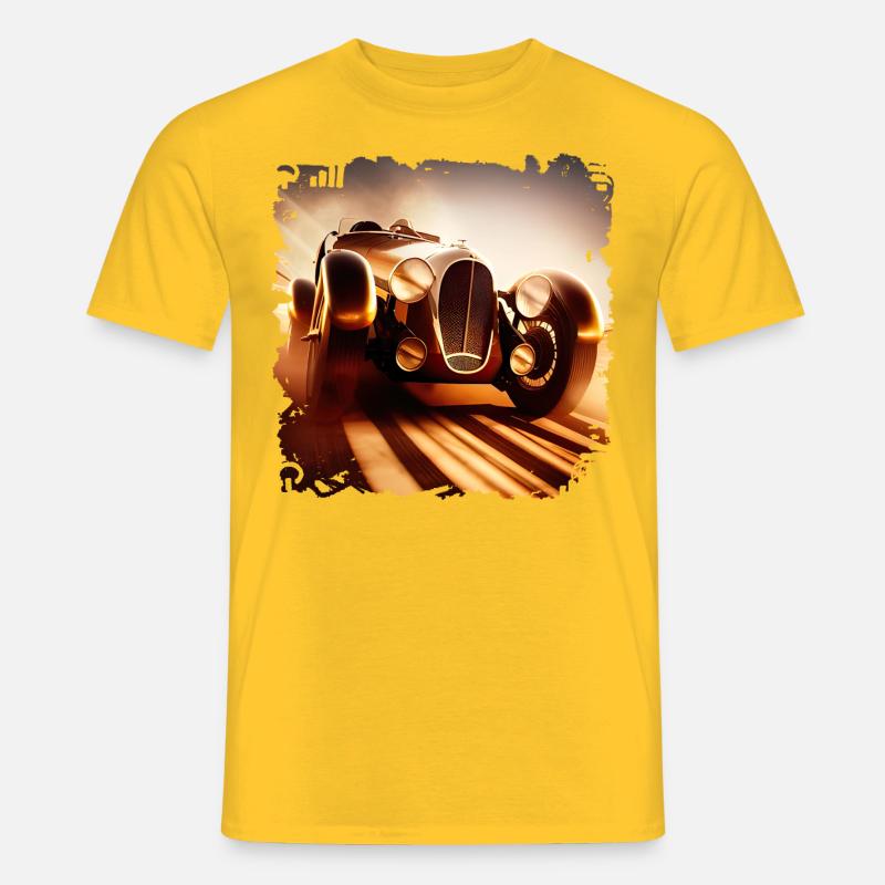 Beim Oldtimer-Rennen einen Oldtimer erleben - Männer T-Shirt - Gelb