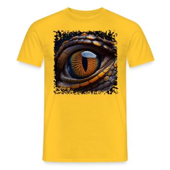 Irisfotografie benötigt besondere Technik - Männer T-Shirt - Gelb - Vorne - AI Model Male 178 dark (178cm)