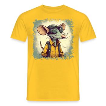Ratten sehen schlecht aber können gut Riechen - Männer T-Shirt - Gelb - Vorne - AI Model Male 178 dark (178cm)
