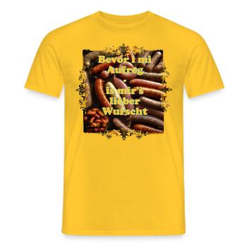 Ruhe bewahren und sich nicht aufregen - Männer T-Shirt - Gelb - Vorne - AI Model Male 178 dark (178cm)