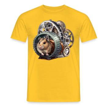 Revolutionary invention for energy generation - Men's T-Shirt - yellow - Front - AI Model Male 178 dark (178cm)