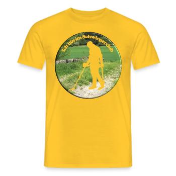 Mit Detektor-schwingen auf Schatzsuche - Männer T-Shirt - Gelb - Vorne - AI Model Male 178 dark (178cm)