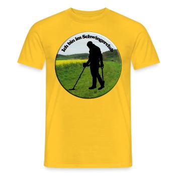 Der Detektor-Schwinger muss sich an Gesetze halten - Männer T-Shirt - Gelb - Vorne - AI Model Male 178 dark (178cm)