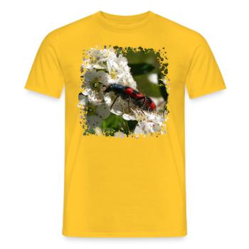 The bee beetle or beewolf is a predatory insect - Men's T-Shirt - yellow - Front - AI Model Male 178 dark (178cm)