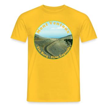 Mit dem Fahrrad über den Mont Ventoux - Männer T-Shirt - Gelb - Vorne - AI Model Male 178 dark (178cm)