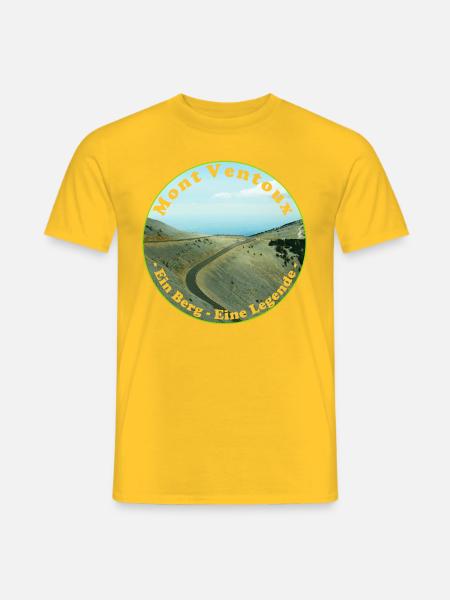 Mit dem Fahrrad über den Mont Ventoux - Männer T-Shirt - Gelb