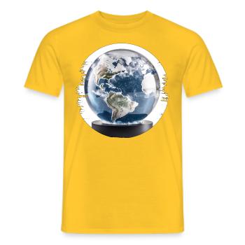 Nous vivons dans une boule à neige - T-shirt homme - jaune - Devant - AI Model Male 178 dark (178cm)