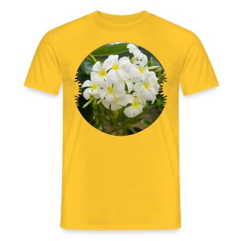 Plumeria are represented in the tropics - Men's T-Shirt - yellow - Front - AI Model Male 178 dark (178cm)