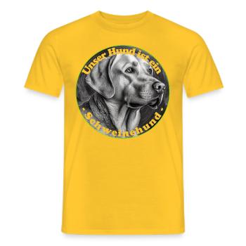 Den inneren Schweinehund besiegen - Männer T-Shirt - Gelb - Vorne - AI Model Male 178 dark (178cm)