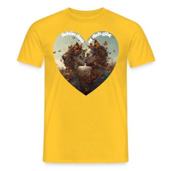 Schmetterlinge im Bauch - Männer T-Shirt - Gelb - Vorne - AI Model Male 178 dark (178cm)