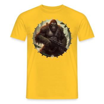 Give weapons to the monkeys - Men's T-Shirt - yellow - Front - AI Model Male 178 dark (178cm)