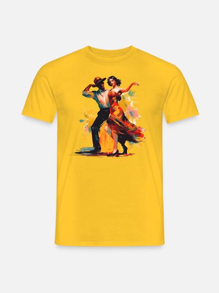 Mambo Tänzer zeigen Leidenschaft - Männer T-Shirt - Gelb