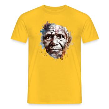 Aborigines, die Ureinwohner Australiens - Männer T-Shirt - Gelb - Vorne - AI Model Male 178 dark (178cm)