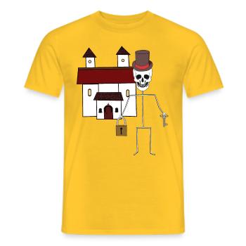 Château Fantôme Fantôme Minuit Fantôme Horreur - T-shirt homme - jaune - Devant - AI Model Male 178 dark (178cm)