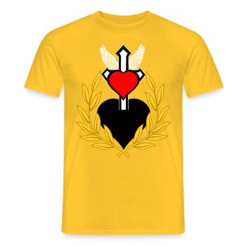 Kreuz Religion Christlich Jesus Gott - Männer T-Shirt - Gelb - Vorne - AI Model Male 178 dark (178cm)