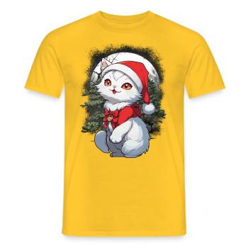 Katze Katzen Kind Kinder Waldbewohner Miau - Männer T-Shirt - Gelb - Vorne - AI Model Male 178 dark (178cm)