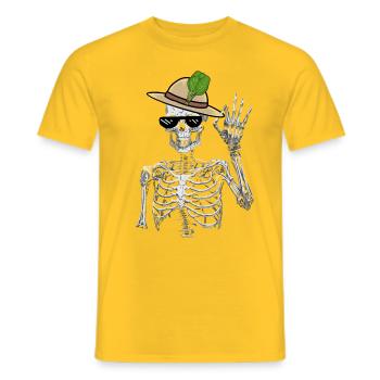 Jardinier squelette Épinards Jardinage Mime Végétarien - T-shirt homme - jaune - Devant - AI Model Male 178 dark (178cm)