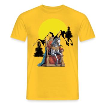 Horse Horses King Kingdom Fantasy Throne Hero - Men's T-Shirt - yellow - Front - AI Model Male 178 dark (178cm)