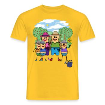Cacahuète, Famille, Enfants, Jardinage, Jardinage, Nature - T-shirt homme - jaune - Devant - AI Model Male 178 dark (178cm)