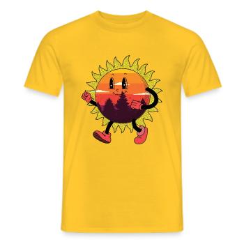 Retro Sonne Vintage Wanderung Natur 80er 90er - Männer T-Shirt - Gelb - Vorne - AI Model Male 178 dark (178cm)