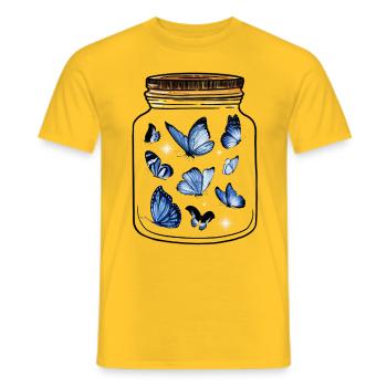 Butterflies Insects Zoology Insect - Men's T-Shirt - yellow - Front - AI Model Male 178 dark (178cm)