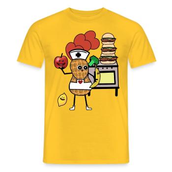 Herd kochen gesund Kochen Krankenschwester - Männer T-Shirt - Gelb - Vorne - AI Model Male 178 dark (178cm)