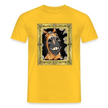 Horse Head Horse Horse Horse Horse Stallion - Men's T-Shirt - yellow - Front - AI Model Male 178 dark (178cm)