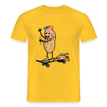 Erdnuss Hund Hunde Skater Punker Junior - Männer T-Shirt - Gelb - Vorne - AI Model Male 178 dark (178cm)