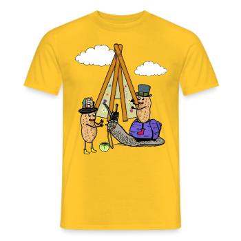 Peanut Wild West Nut Teepee Snail Hippie - Men's T-Shirt - yellow - Front - AI Model Male 178 dark (178cm)