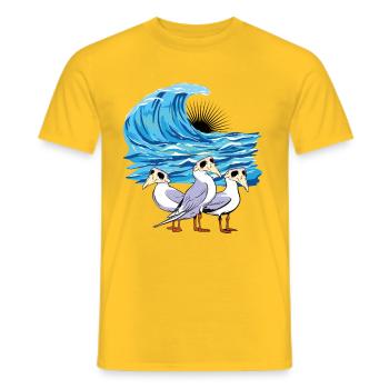 Mouettes Mouette Nature Conservation Bien-être animal Environnement Nature - T-shirt homme - jaune - Devant - AI Model Male 178 dark (178cm)