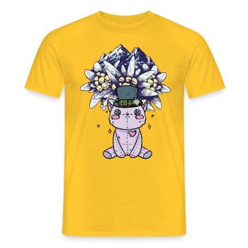 Alpes Montagnes Montagnes Nature Fleurs Nature Amoureux de la Nature - T-shirt homme - jaune - Devant - AI Model Male 178 dark (178cm)