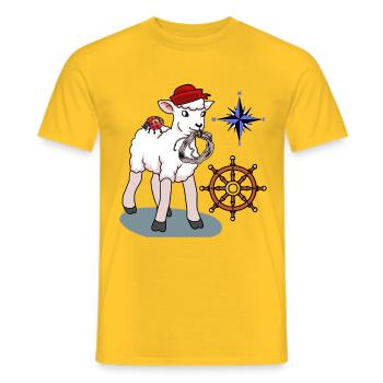 Volant de marin mouton de mouton maritime compas - T-shirt homme - jaune - Devant - AI Model Male 178 dark (178cm)