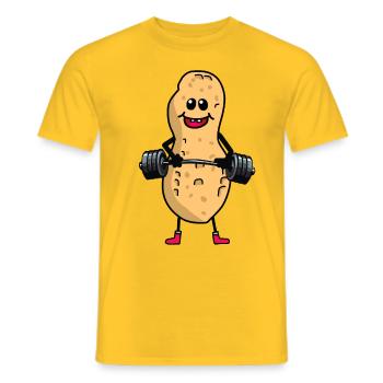 Erdnuss Hanteln Gewicht Bodybuilding - Männer T-Shirt - Gelb - Vorne - AI Model Male 178 dark (178cm)