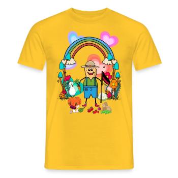 Peanut Farmer Farmers Germany Flags Vegetables - Men's T-Shirt - yellow - Front - AI Model Male 178 dark (178cm)