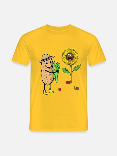 Erdnuss Gärtner Gärtnern Hobbygärtner Sonnenblume - Männer T-Shirt - Gelb