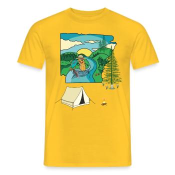 Peanut Camping Boats Nature Lovers Nature Camping - Men's T-Shirt - yellow - Front - AI Model Male 178 dark (178cm)