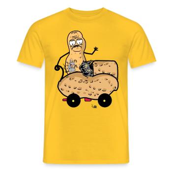 Cacahuète Chats Chaton Papa Animaux Chat Enfant - T-shirt homme - jaune - Devant - AI Model Male 178 dark (178cm)