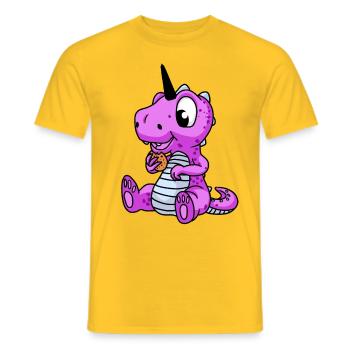 Unicorn Dragon Dino Fantasy Mythical Animals Kids - Men's T-Shirt - yellow - Front - AI Model Male 178 dark (178cm)