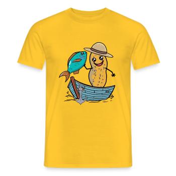 Peanut Angler Fish Fisherman Fish Fishing Boat - Men's T-Shirt - yellow - Front - AI Model Male 178 dark (178cm)