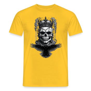 Skull Halloween Raven King - Men's T-Shirt - yellow - Front - AI Model Male 178 dark (178cm)
