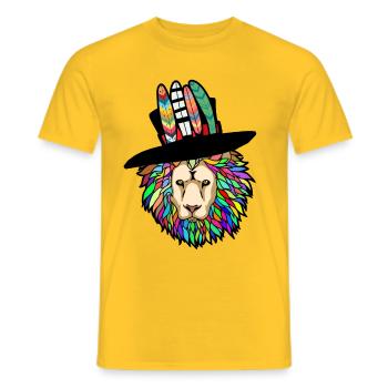 Tête de Lion Lion Lion - T-shirt homme - jaune - Devant - AI Model Male 178 dark (178cm)