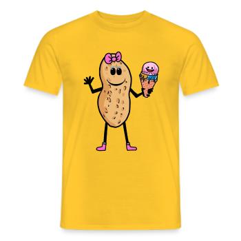 Erdnuss Erdnüsse Kinder Kind Baby Eiswaffel Eis - Männer T-Shirt - Gelb - Vorne - AI Model Male 178 dark (178cm)