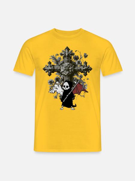 Halloween Kreuz Kreuze Kruzifix okkult spirituell - Männer T-Shirt - Gelb