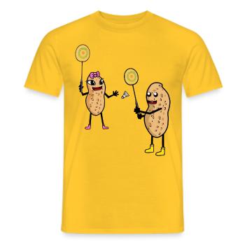 Erdnuss Tennis Tennisspieler Erdnüsse Nuss Nüsse - Männer T-Shirt - Gelb - Vorne - AI Model Male 178 dark (178cm)