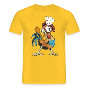 Chicken Rooster Cook Cooks Cook Culinary Arts Hobby Cook - Men's T-Shirt - yellow - Front - AI Model Male 178 dark (178cm)
