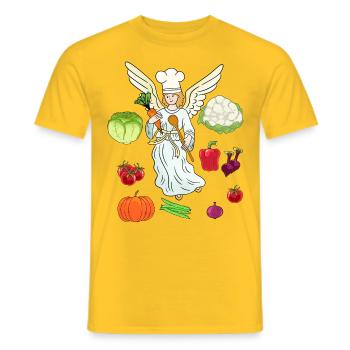 Angel Heavenly Cooking Légumes Cuisine Chefs - T-shirt homme - jaune - Devant - AI Model Male 178 dark (178cm)