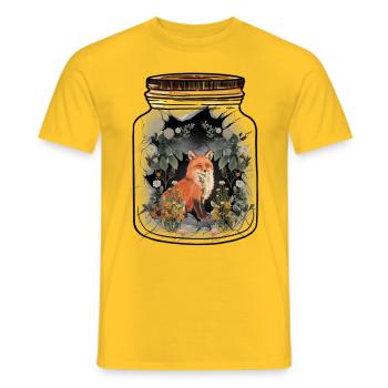 Fuchs Füchse Natur Naturliebhaber Kinder Kind - Männer T-Shirt - Gelb - Vorne - AI Model Male 178 dark (178cm)