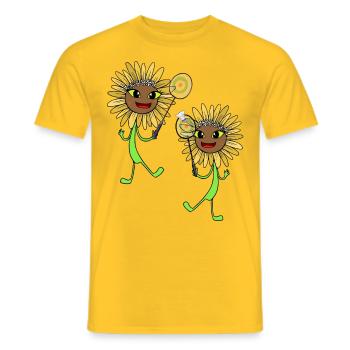 Tournesols Tennis Joueurs de tennis Sports Enfants - T-shirt homme - jaune - Devant - AI Model Male 178 dark (178cm)
