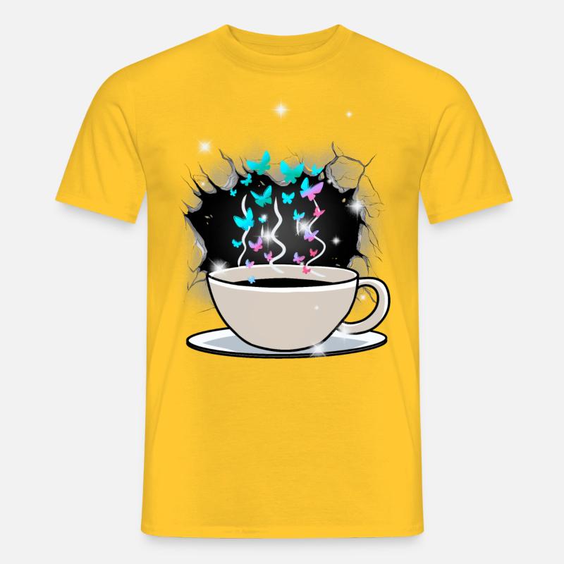 Kaffee Kaffeetasse Koffein - Männer T-Shirt - Gelb
